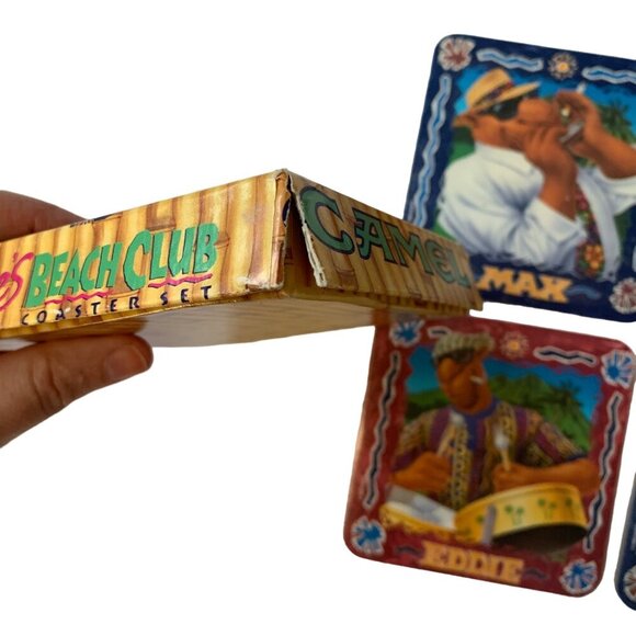 Vintage Camel Joe's Beach Club Coaster Set In Original Box 4 - Picture 4 of 7